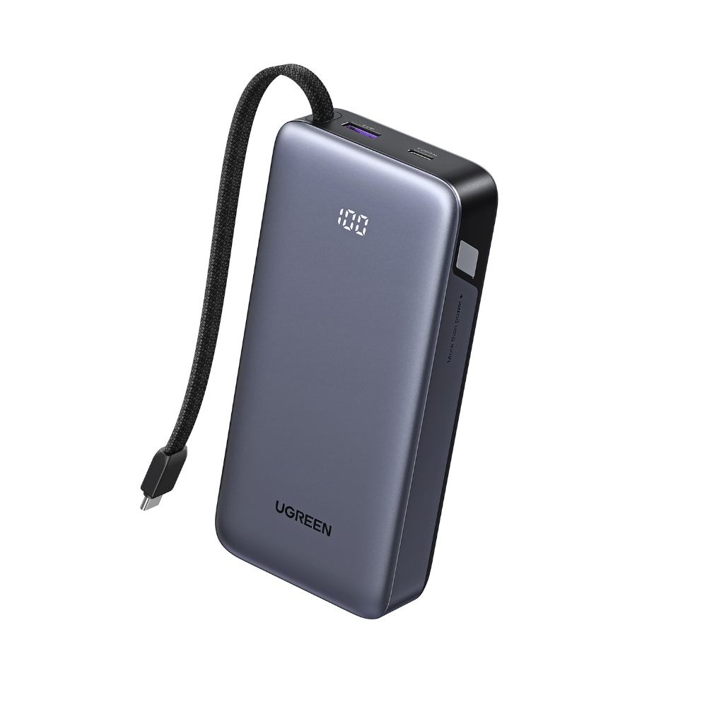 Power Bank 20000mAh PD 45W UGREEN PB536 55988B 2 Θέσεων, με καλώδιο USB-C Γκρι