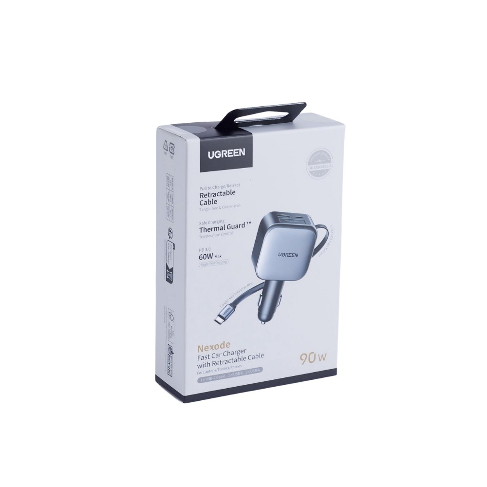 Φορτιστής Αυτοκινήτου 60W UGREEN EC602 55212B 2 Θέσεων,με καλώδιο USB-C 30W Γκρί