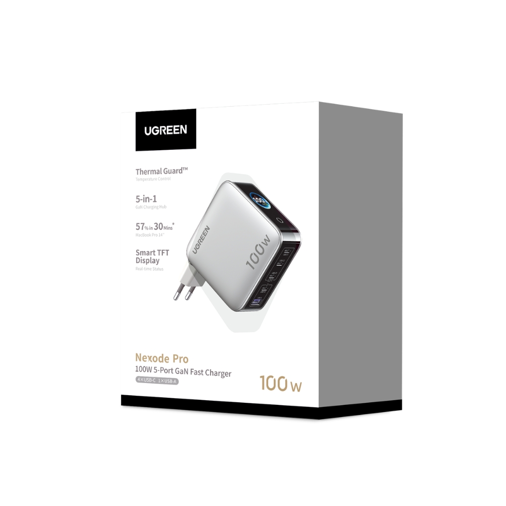 Φορτιστής Σπιτιού GaN PD 100W UGREEN X773 65620B 5 Θέσεων Γκρί