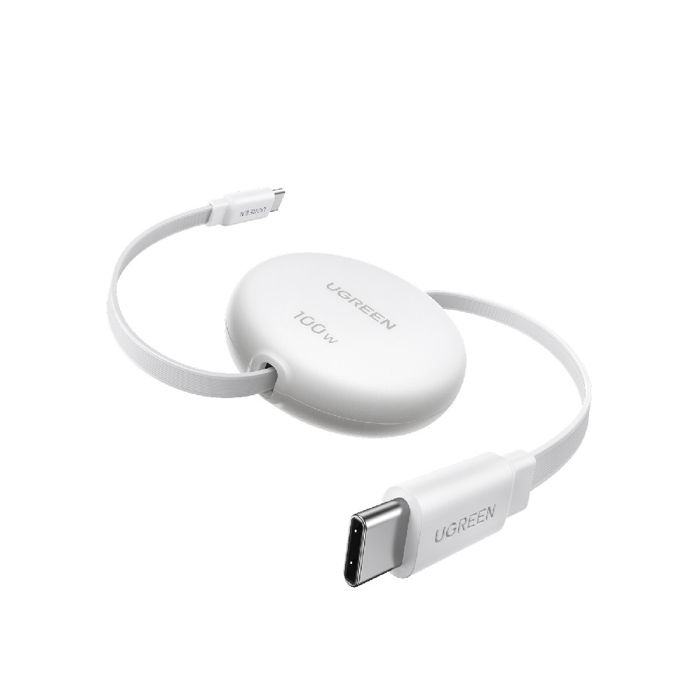 Καλώδιο Φόρτισης UGREEN L531 95673 USB-C σε USB-C PD 100W 1m, Επαναφερόμενο Λευκό