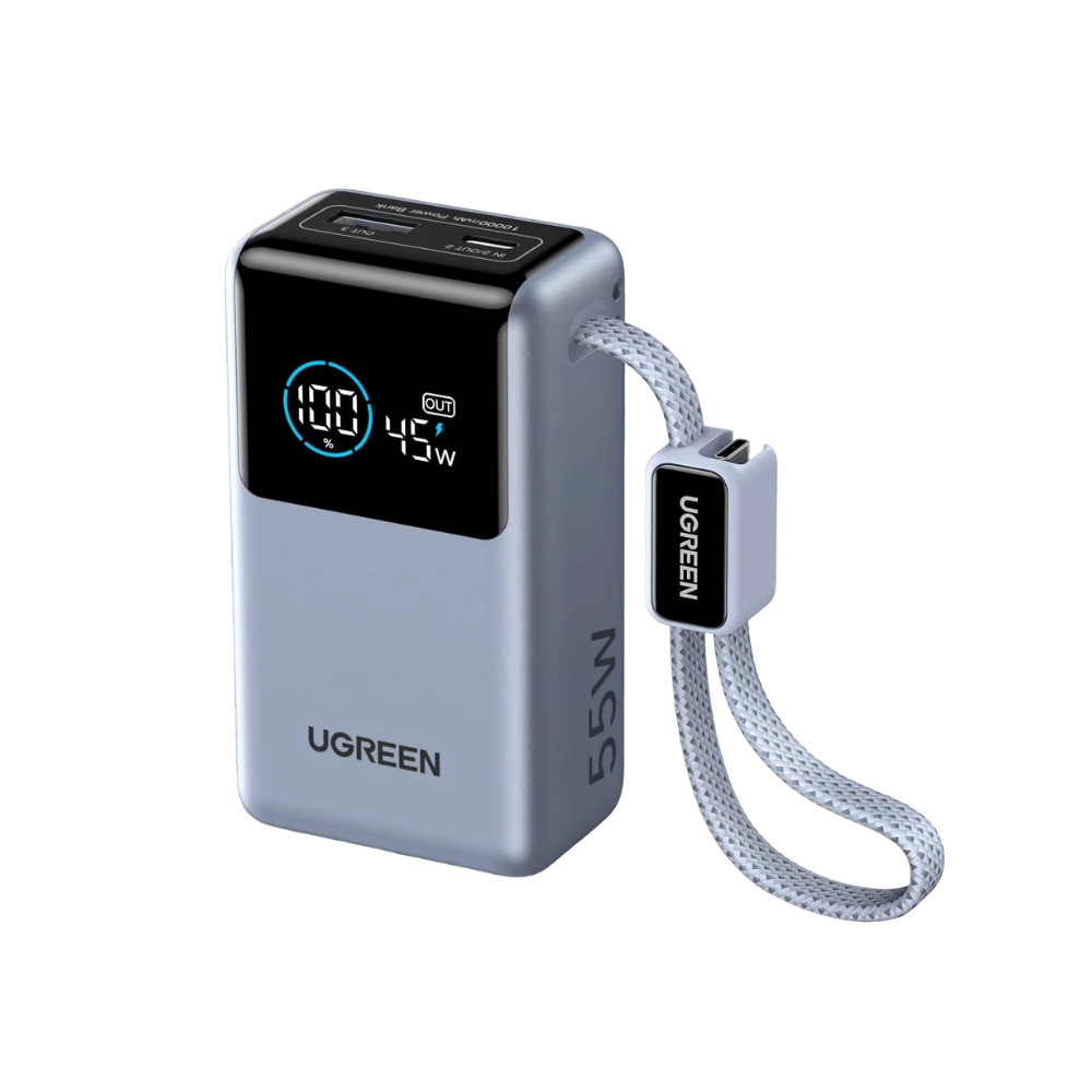Power Bank 10000mAh 55W UGREEN PB727 75701B 2 Θέσεων, με καλώδιο USB-C Μπλε
