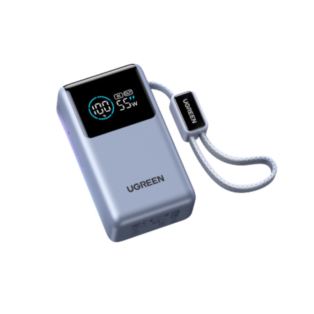 Power Bank 10000mAh 55W UGREEN PB727 75701B 2 Θέσεων, με καλώδιο USB-C Μπλε