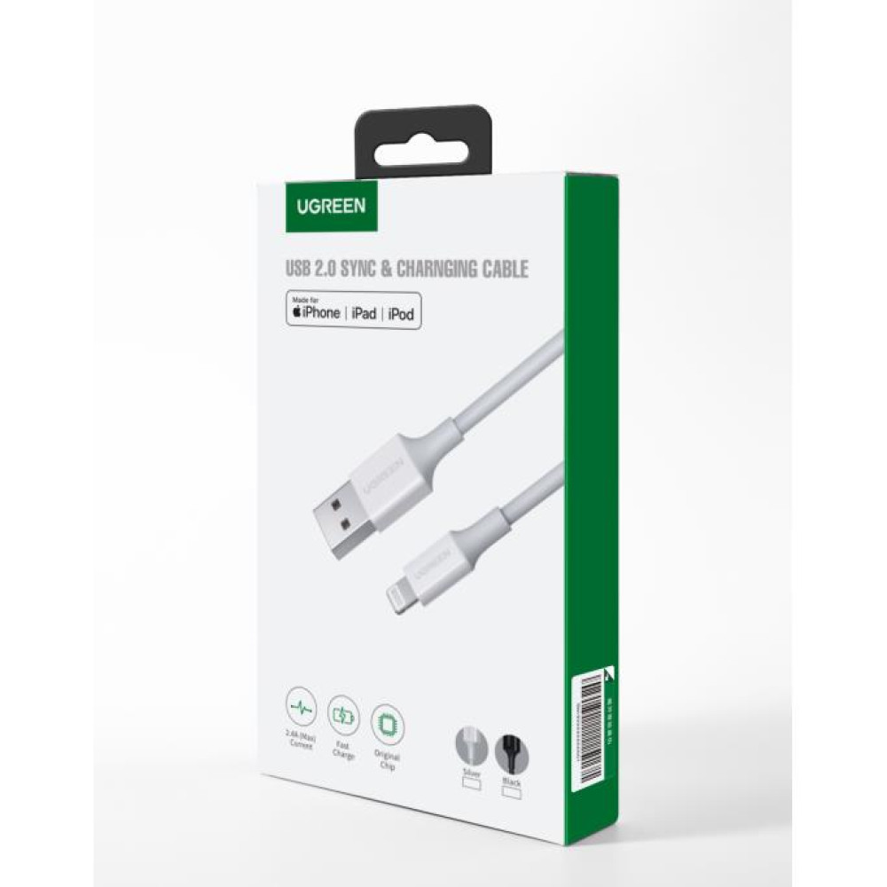 Καλώδιο Φόρτισης UGREEN US155 20728 USB σε Lightning 1m Λευκό
