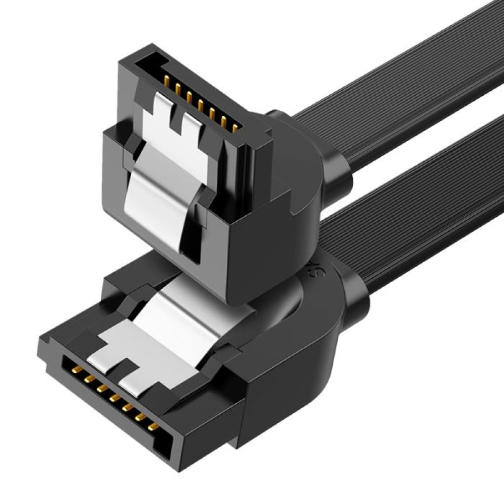 Καλώδιο SATA 3.0 M/M UGREEN US217 30797 0.50m Angled Flat Μαύρο