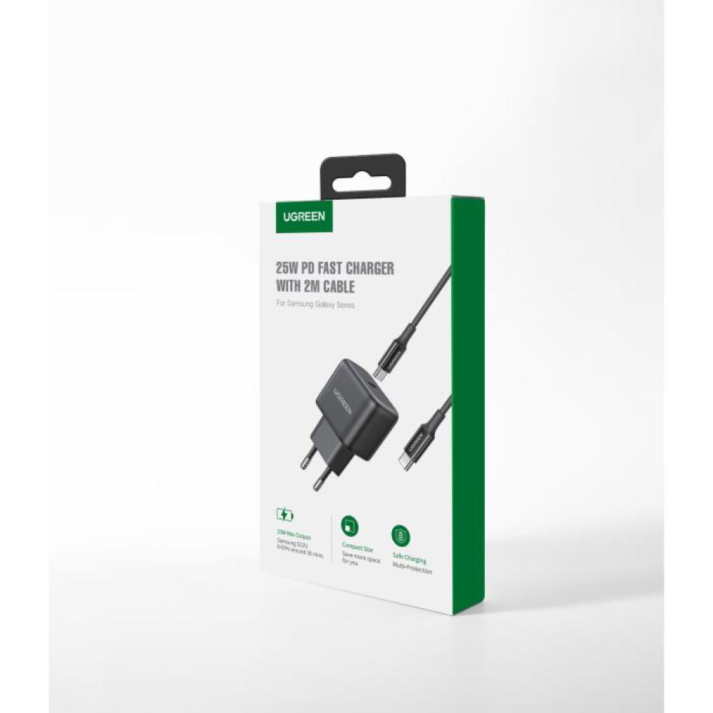 Φορτιστής Σπιτιού PD 20W UGREEN CD250 50581 ,με καλώδιo USB-C Μαύρο