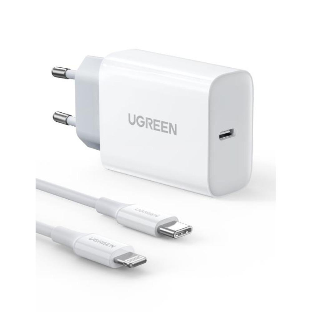 Φορτιστής Σπιτιού PD 20W UGREEN CD137 50698, με καλώδιo Lightning Λευκό