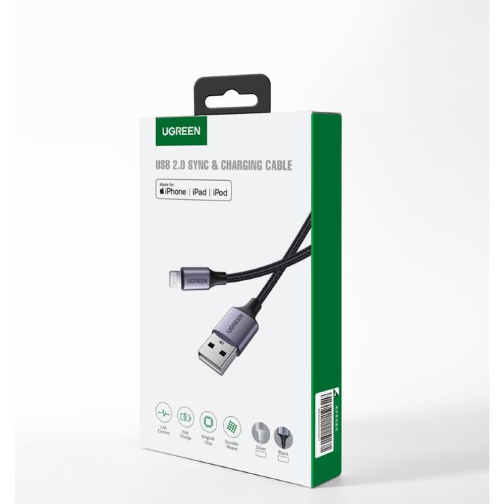 Καλώδιο Φόρτισης UGREEN US199 60161 USB to Lightning 1m Ασημί