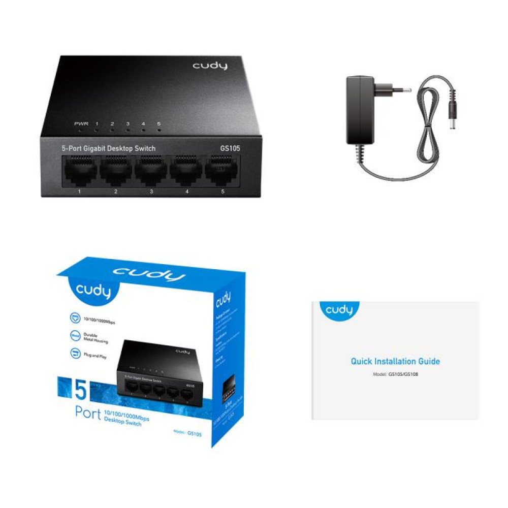 Switch 5 Θέσεων Cudy GS105 Gigabit Μεταλλικό