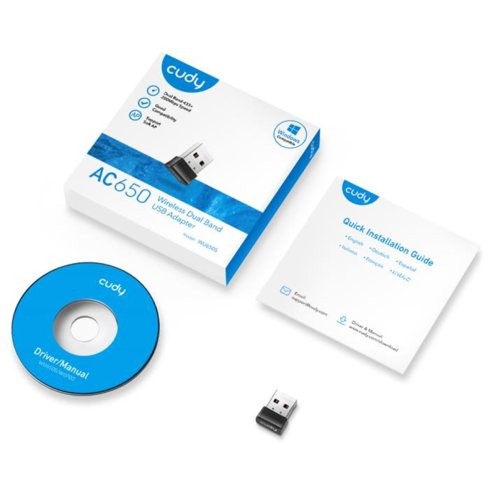 Ασύρματη Κάρτα Δικτύου USB Cudy WU650 AC650 Mini