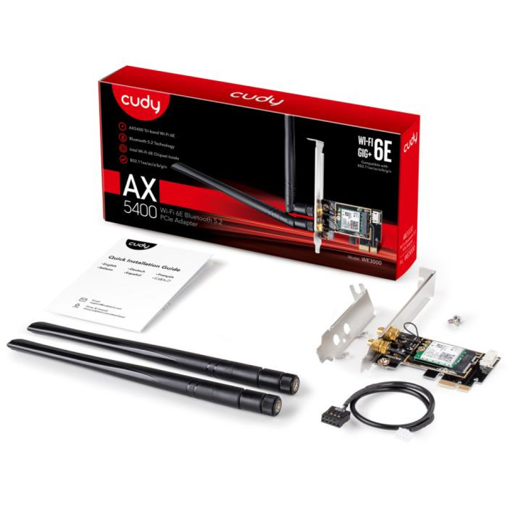 Ασύρματη Κάρτα Δικτύου PCIe Cudy WE3000 v2.0 WiFi 6 Dual-Band