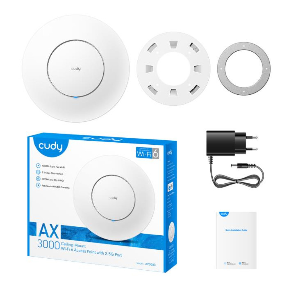 Access Point PoE Cudy AP3000 WiFi 6 AX3000 2.5G