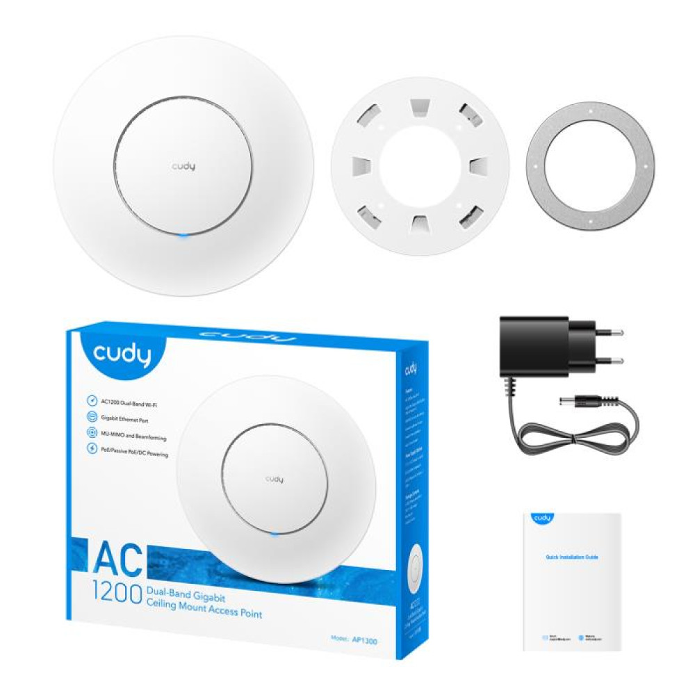 Access Point PoE Cudy AP1300_P AC1200 Gigabit, με PoE Injector