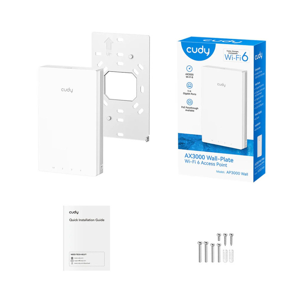 Access Point PoE Cudy AP3000 wall WiFi 6 AX3000 Gigabit