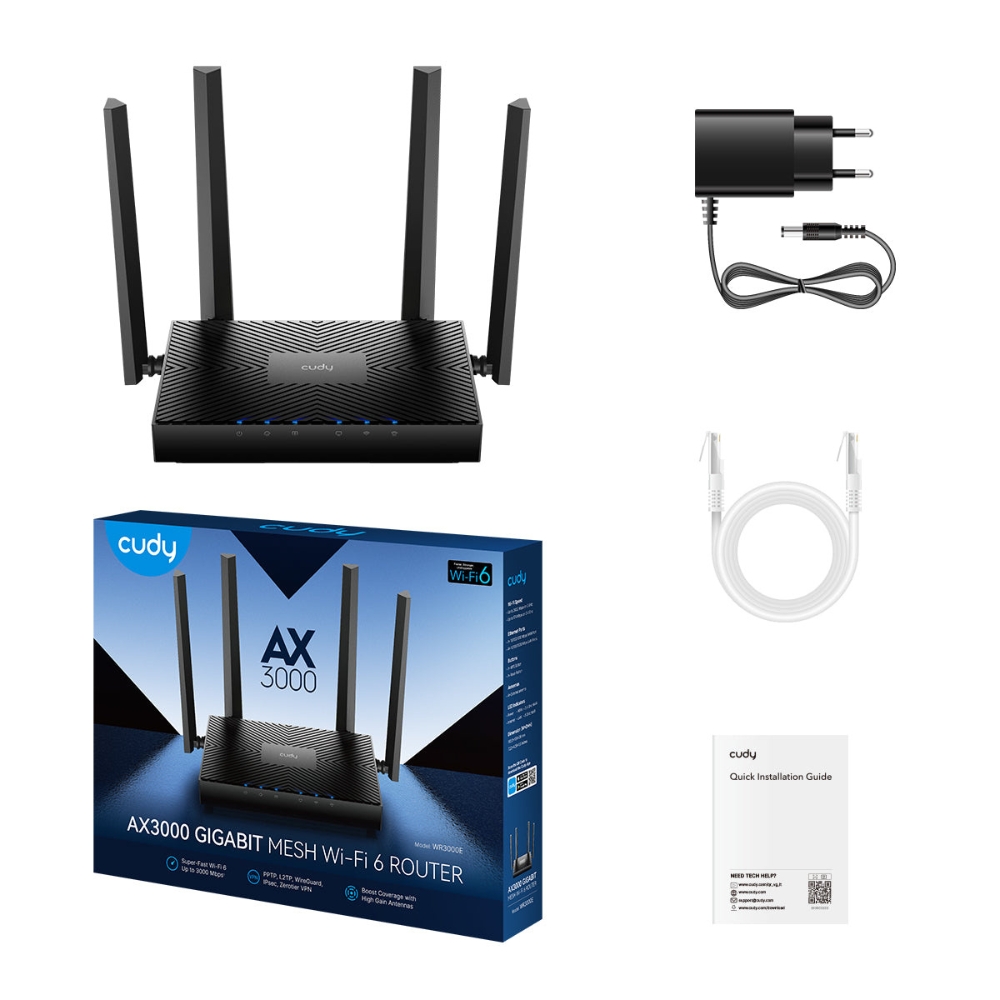 Access Point Cudy WR3000E V2.0 Wi-Fi6 AX3000 Gigabit Dual-Band