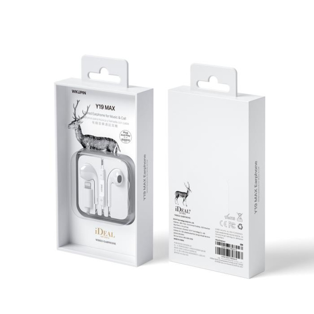 Ακουστικά Lightning WK Y19 Max Plug & Play Λευκό