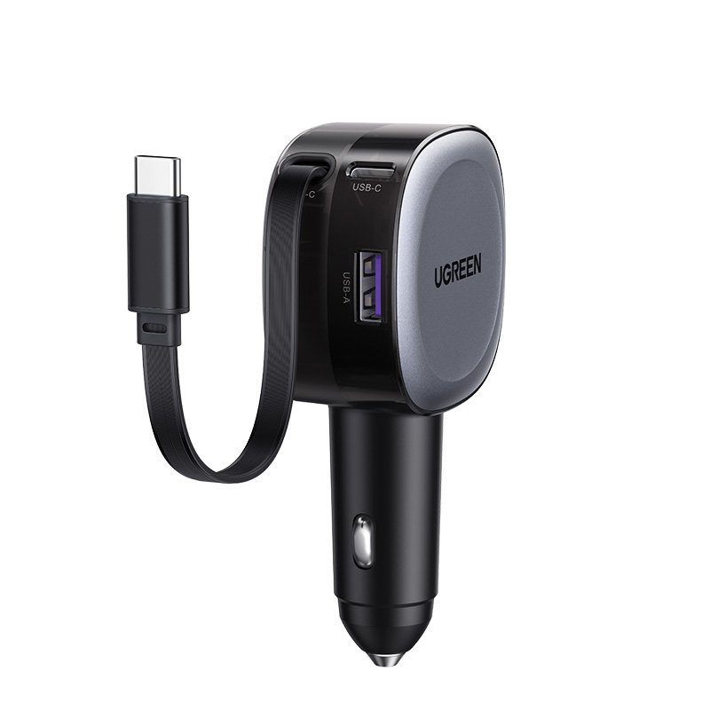 Φορτιστής Αυτοκινήτου 75W UGREEN EC601 55653 2 Θέσεων, με καλώδιο USB-C 60W Γκρί