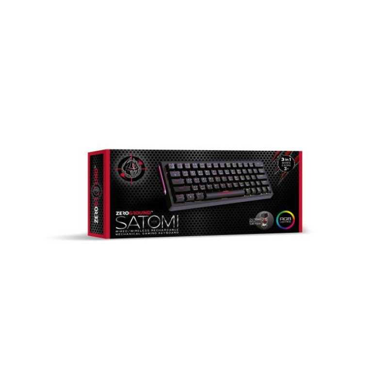Ασύρματο/Ενσύρματο Πληκτρολόγιο RGB Zeroground KB-3700G SATOMI v2.0