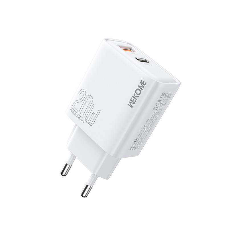 Φορτιστής Σπιτιού PD 20W WK WP-U60 2 Θέσεων Λευκό