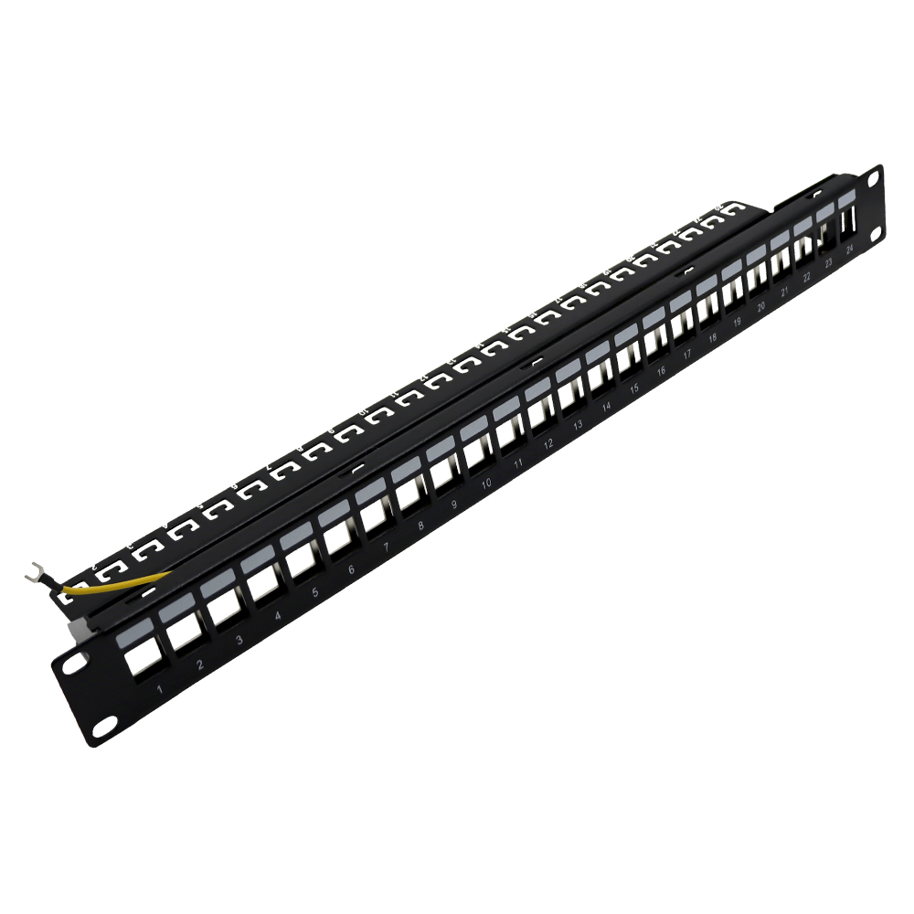 533187 Patch Panel Keystone 19'' 1U έως 24-ports RJ45 με οδηγό Καλωδίων