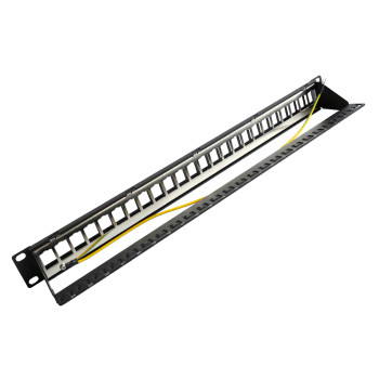 533187 Patch Panel Keystone 19'' 1U έως 24-ports RJ45 με οδηγό Καλωδίων