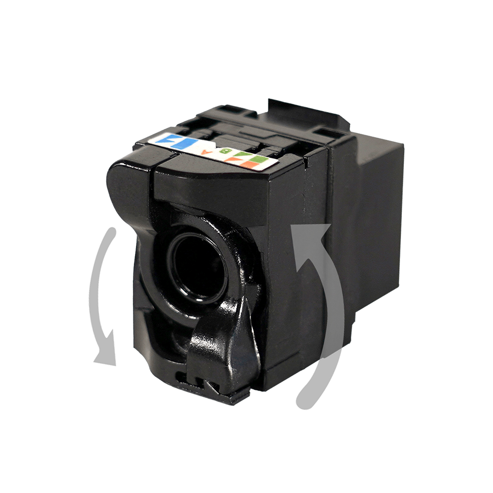 209925 Keystone Jack RJ45 UTP Cat.6A Θηλυκό 180° Tool-Free black