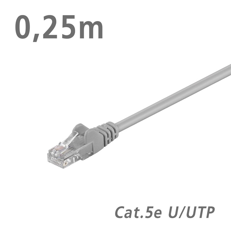 68611 ΚΑΛΩΔΙΟ Patch Cat.5e U/UTP CCA Grey 0.25m