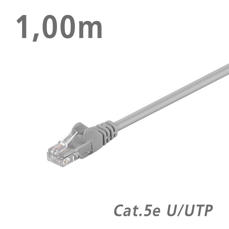 68342 ΚΑΛΩΔΙΟ Patch Cat.5e U/UTP CCA Grey 1.00m