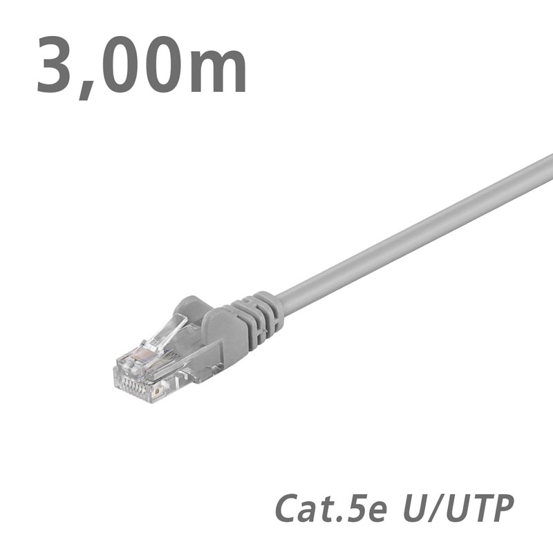 68367 ΚΑΛΩΔΙΟ Patch Cat.5e U/UTP CCA Grey 3.00m