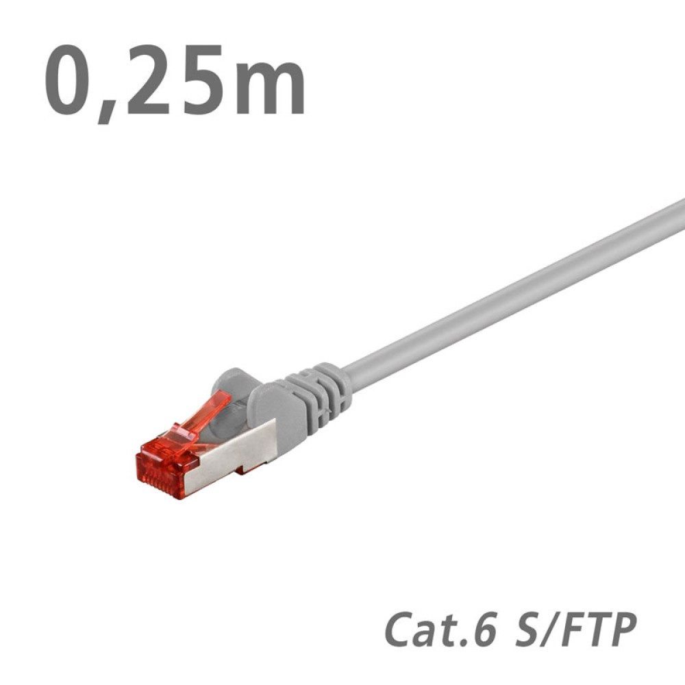93371 ΚΑΛΩΔΙΟ Patch Cat.6 S/FTP (PiMF) CCA Grey 0.25m