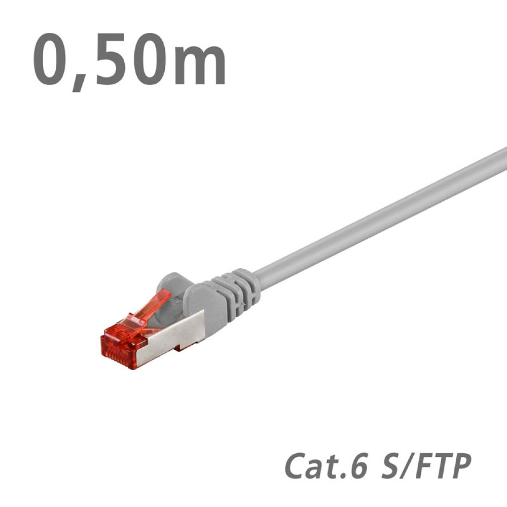 93568 ΚΑΛΩΔΙΟ Patch Cat.6 S/FTP (PiMF) CCA Grey 0.50m