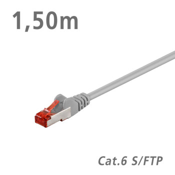 95567 ΚΑΛΩΔΙΟ Patch Cat.6 S/FTP (PiMF) CCA Grey 1.50m
