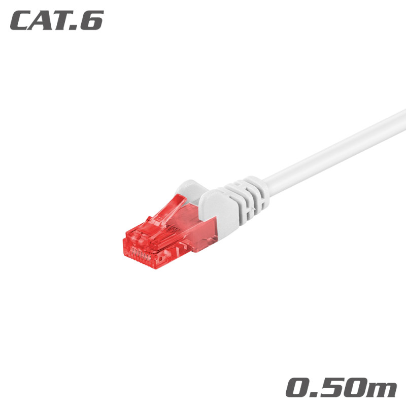 68632 ΚΑΛΩΔΙΟ Patch Cat.6 U/UTP CCA White 0.50m