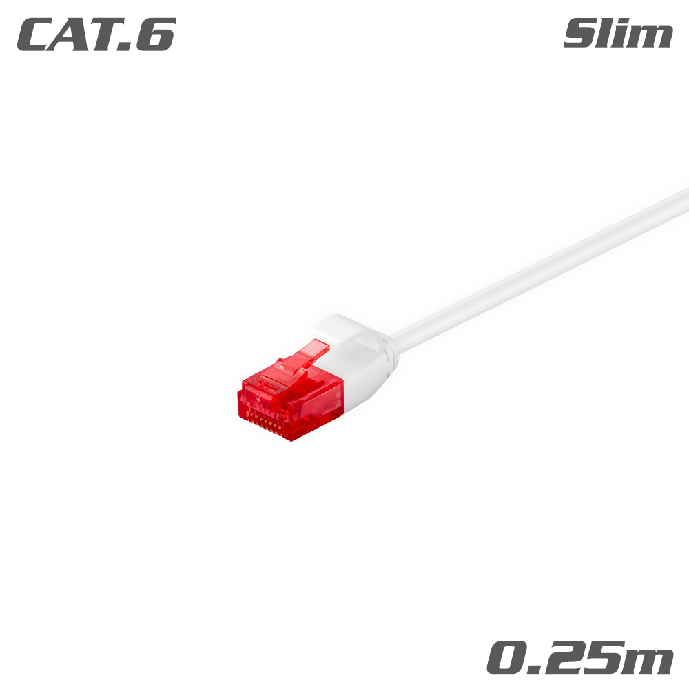 71550 ΚΑΛΩΔΙΟ Patch Slim Cat.6 U/UTP CU White 0.25m