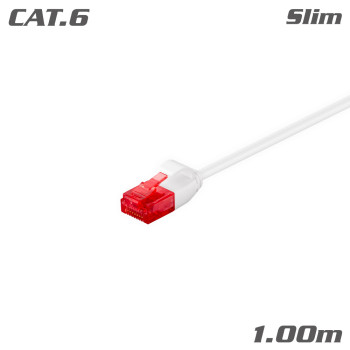93692 ΚΑΛΩΔΙΟ Patch Slim Cat.6 U/UTP CU White 1.00m