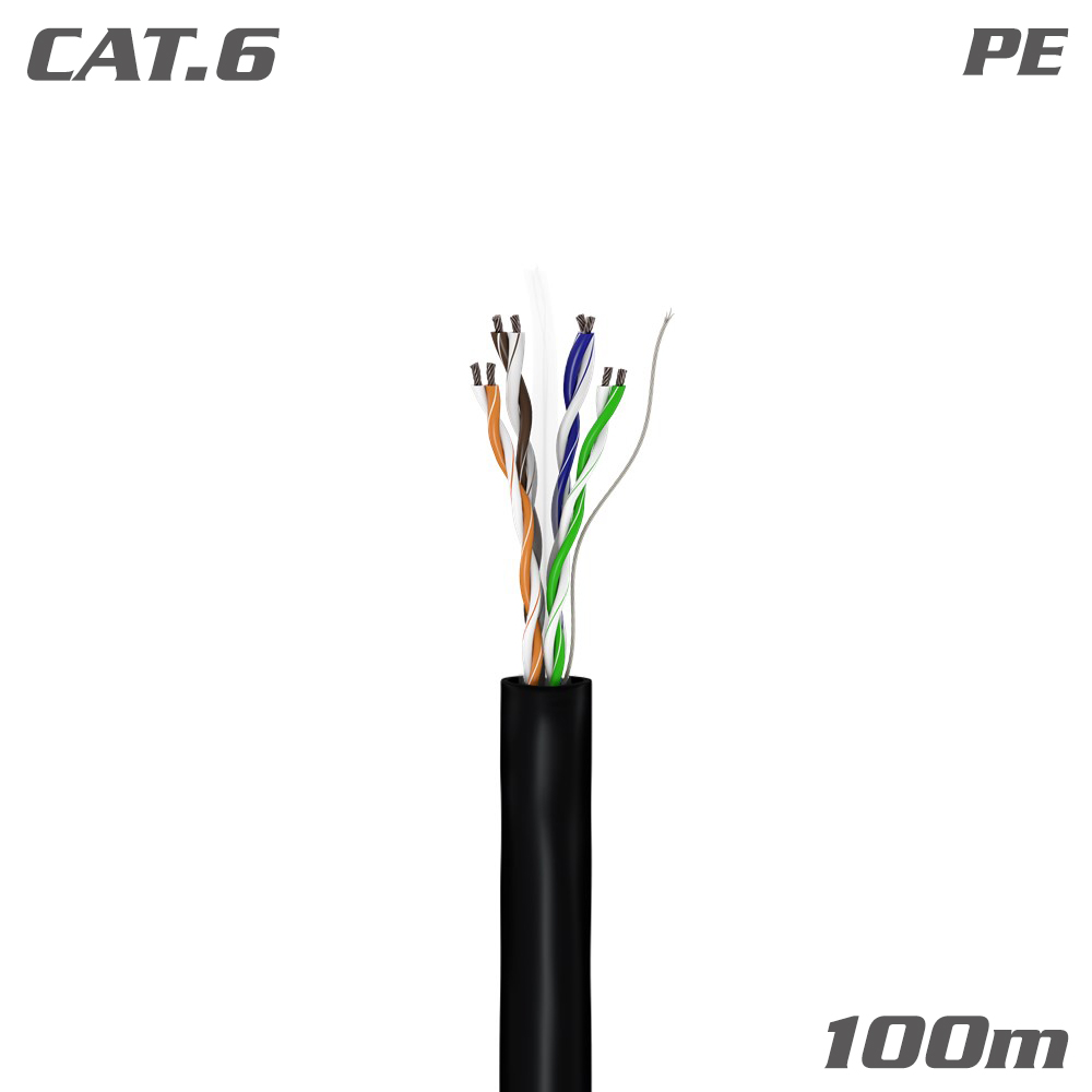 57199 ΚΑΛΩΔΙΟ Δικτύου U/UTP Cat.6 CCA PE Black 100m