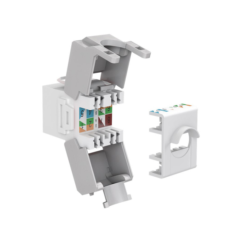 90867 Keystone Jack RJ45 UTP Cat.6A Θηλυκό 180° Tool-Free white