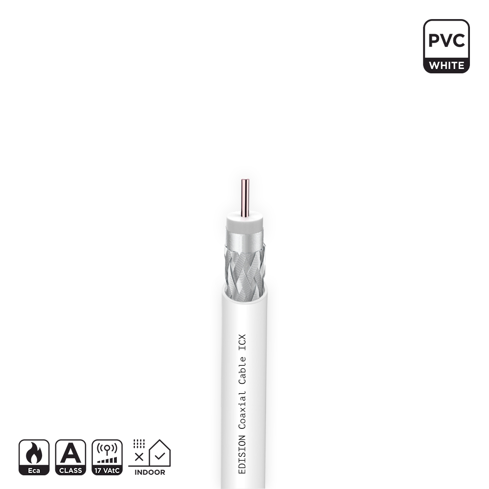 ΚΑΛΩΔΙΟ Coaxial ICX-50 CCS AL Eca PVC Λευκό 50m
