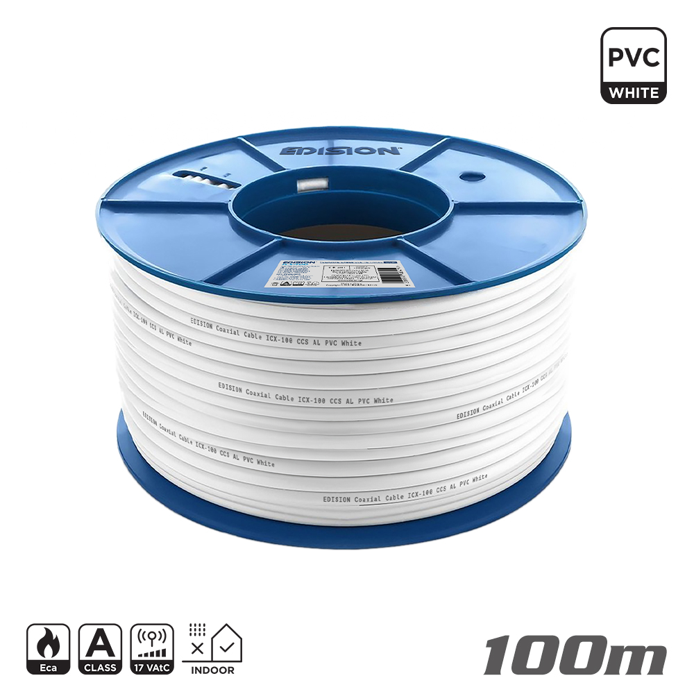 ΚΑΛΩΔΙΟ Coaxial ICX-100 CCS AL Eca PVC Λευκό 100m