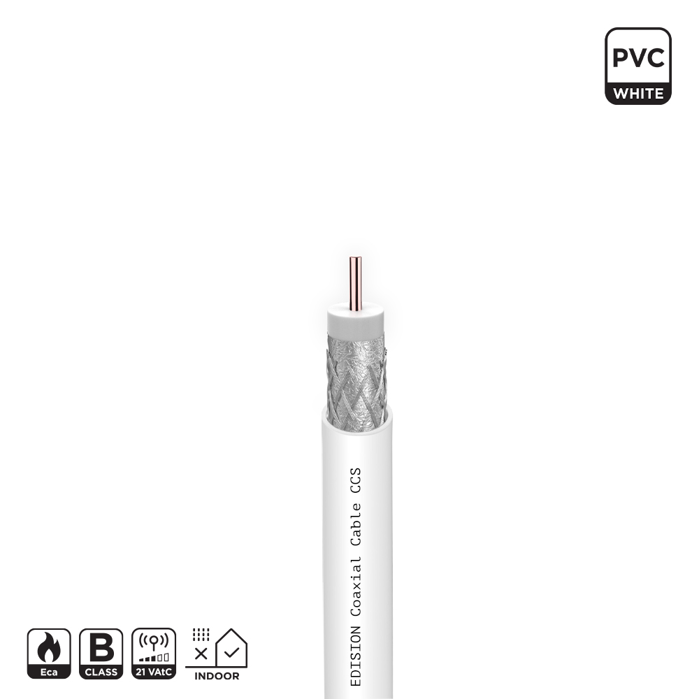 ΚΑΛΩΔΙΟ Coaxial CCS-100 CCS AL Eca PVC Λευκό 100m
