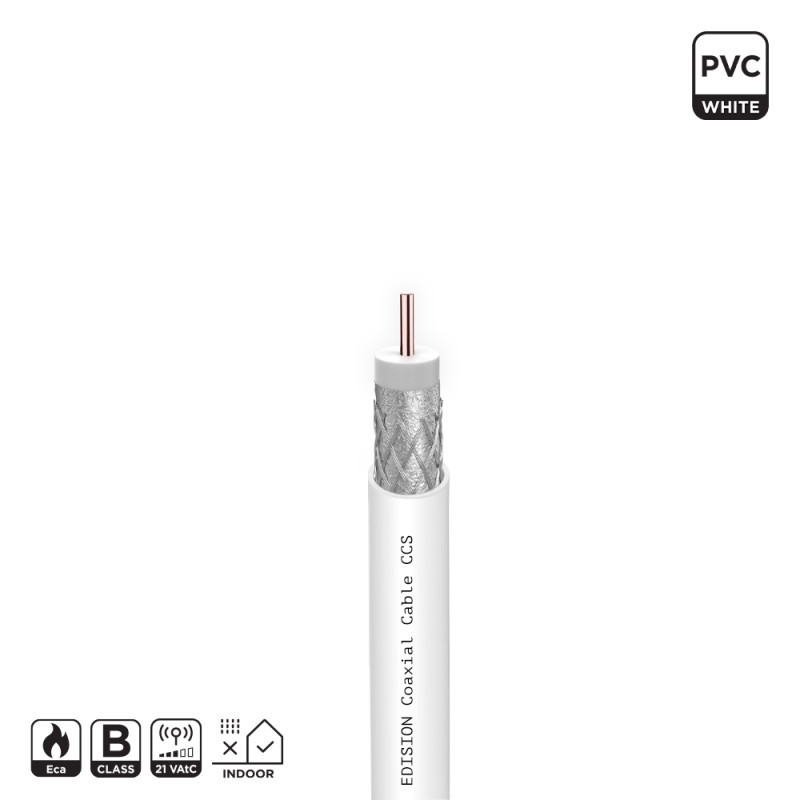 ΚΑΛΩΔΙΟ Coaxial CCS-100 CCS AL Eca PVC Λευκό 100m