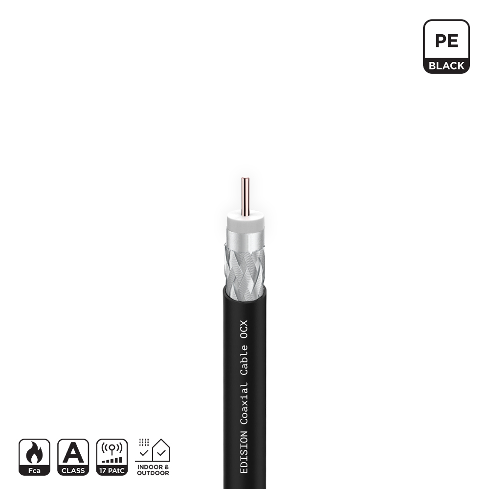 ΚΑΛΩΔΙΟ Coaxial OCX-25 CU AL Fca PE Μαύρο 25m