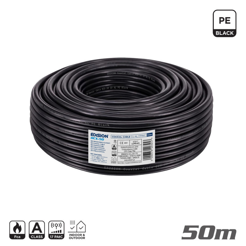 ΚΑΛΩΔΙΟ Coaxial OCX-50 CU AL Fca PE Μαύρο 50m