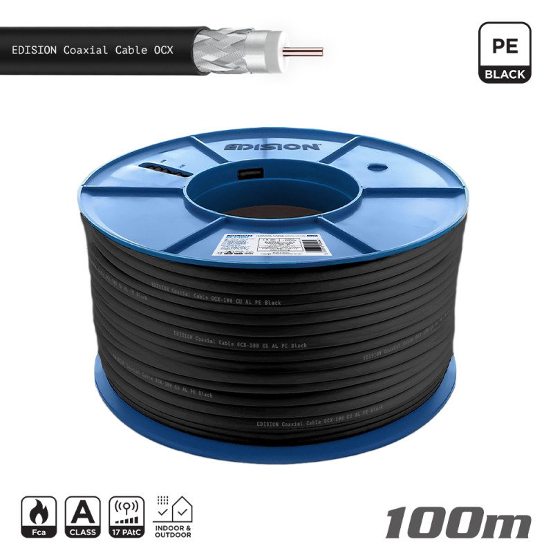 ΚΑΛΩΔΙΟ Coaxial OCX-100 CU AL Fca PE Μαύρο 100m