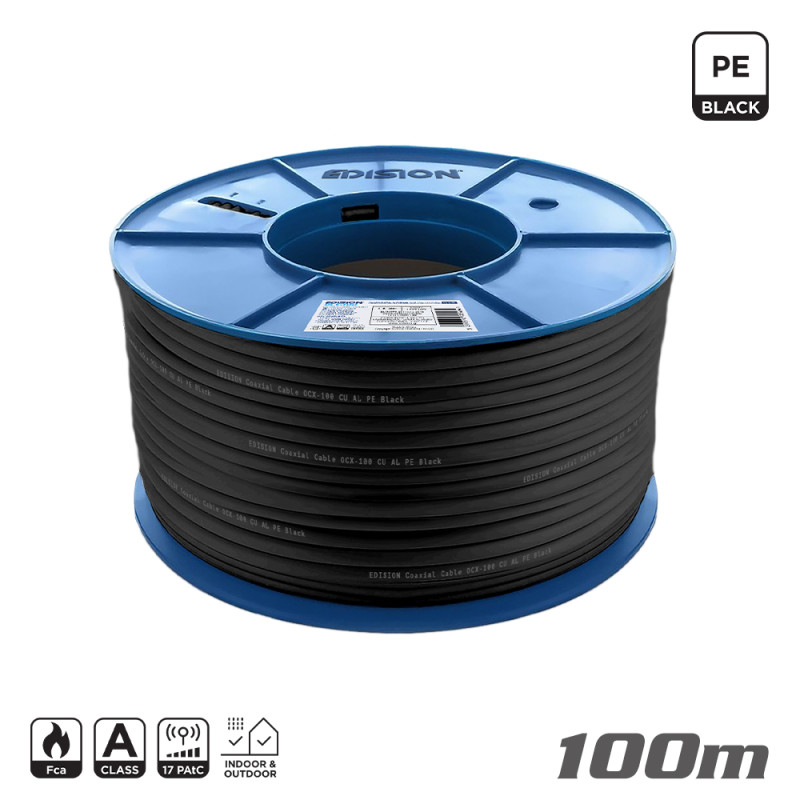 ΚΑΛΩΔΙΟ Coaxial OCX-100 CU AL Fca PE Μαύρο 100m