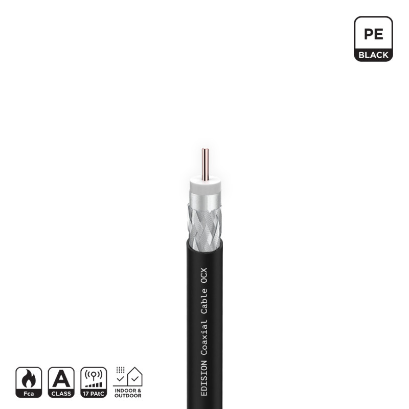 ΚΑΛΩΔΙΟ Coaxial OCX-100 CU AL Fca PE Μαύρο 100m