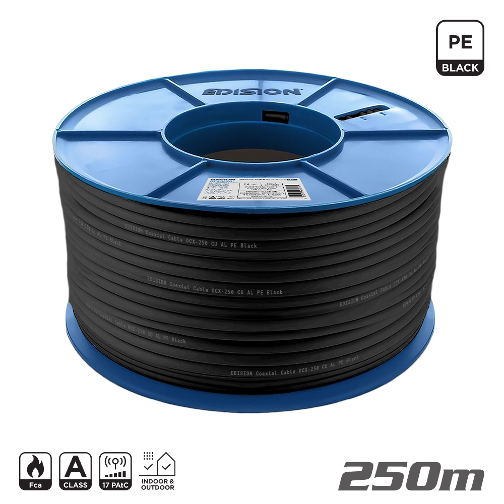 ΚΑΛΩΔΙΟ Coaxial OCX-250 CU AL Fca PE Μαύρο 250m