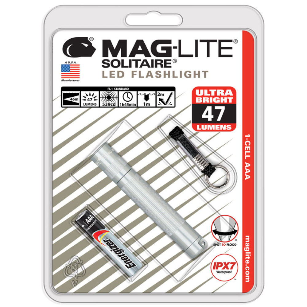 SJ3A106 Φακός MAGLITE Solitaire AAA LED ασημί