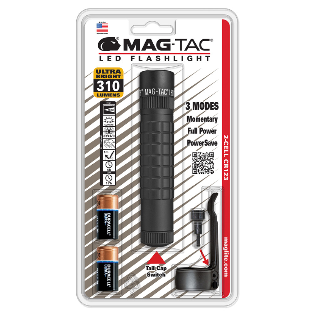 SG2LRE6 Φακός MAGLITE Mag-Tac απλή 2x CR123 LED μαύρος