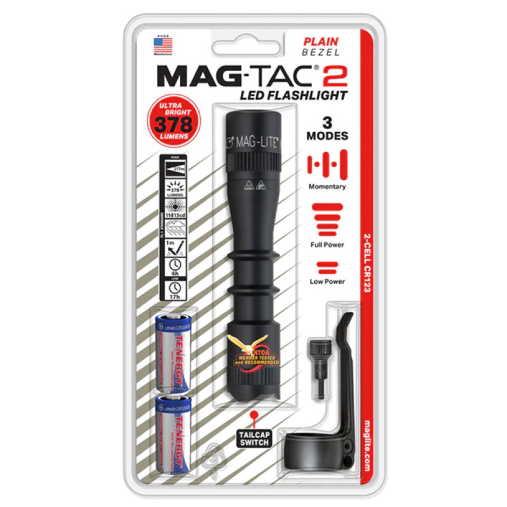 SF2LRE6L Φακός MAGLITE Mag-Tac 2 απλή 2x CR123 LED μαύρος