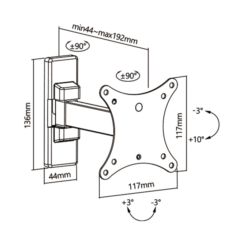 JL42862 JollyLine ΒΑΣΗ TOIXOY TV 10-23 Motion 20kg